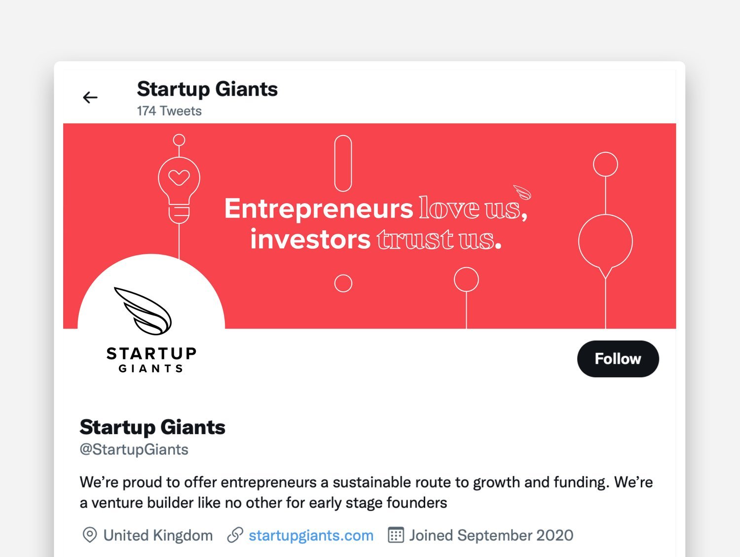 Start Up Giants tweet